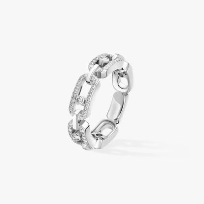 [Panda Jewelry]Move Link Pave_-Set Diamond Ring in Gold