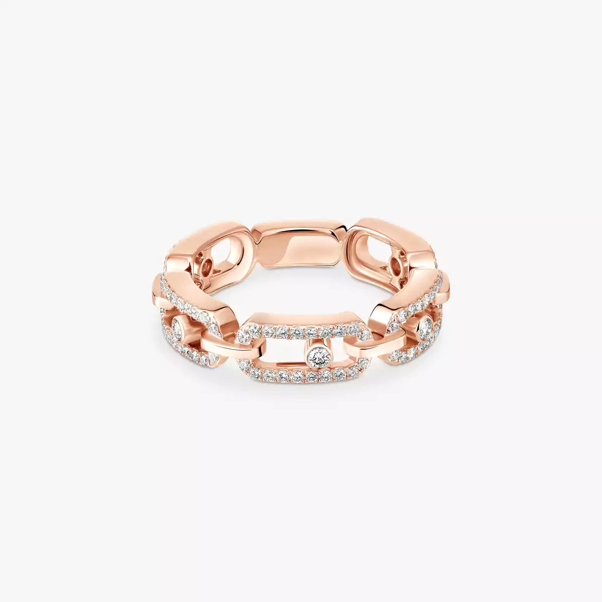 [Panda Jewelry]Move Link Pave_-Set Diamond Ring in Gold