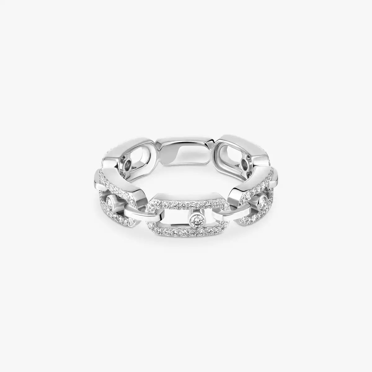 [Panda Jewelry]Move Link Pave_-Set Diamond Ring in Gold