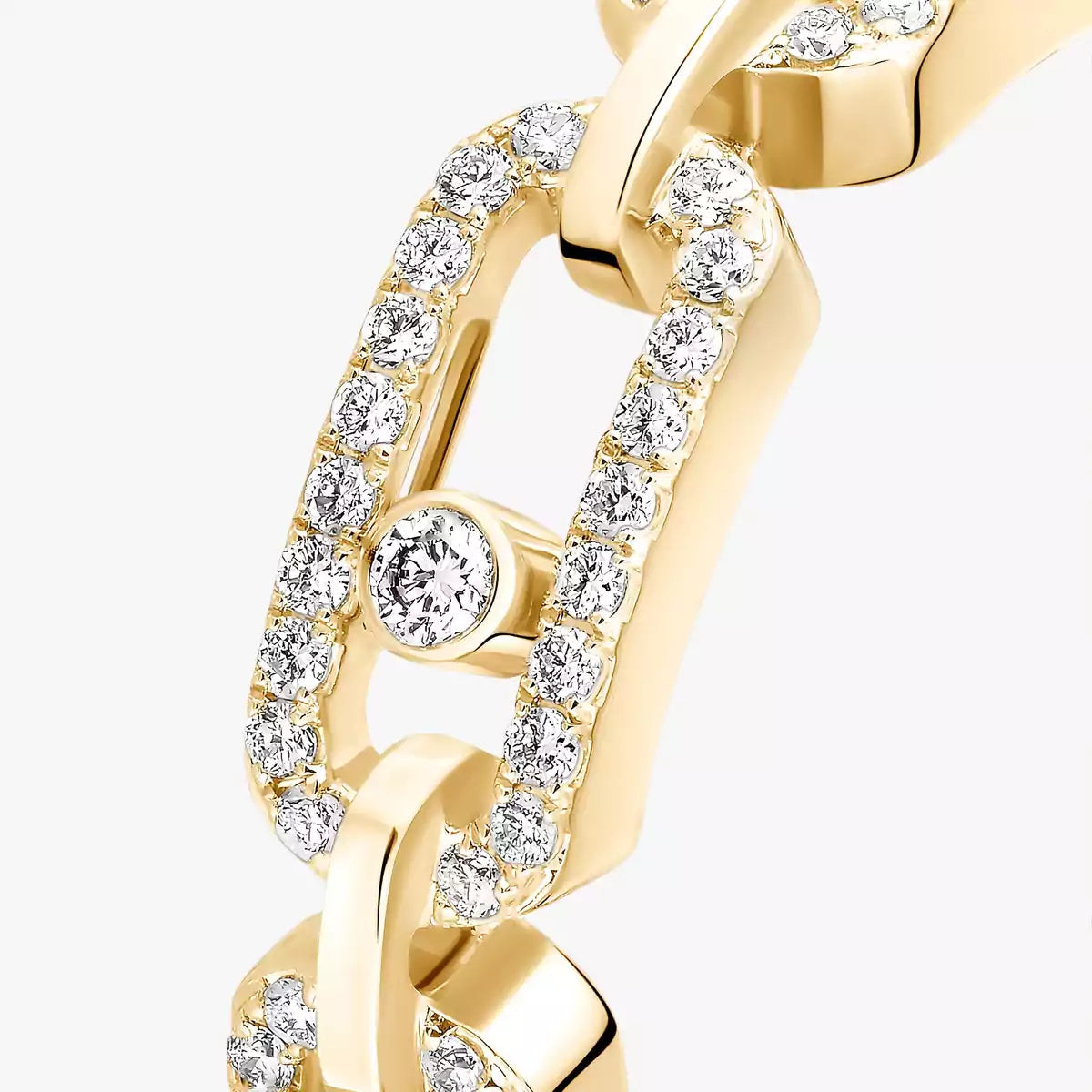 [Panda Jewelry]Move Link Pave_-Set Diamond Ring in Gold