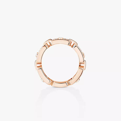 [Panda Jewelry]Move Link Pave_-Set Diamond Ring in Gold
