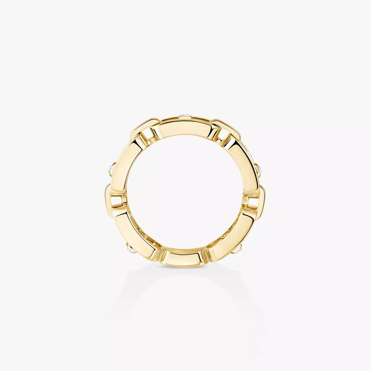 [Panda Jewelry]Move Link Pave_-Set Diamond Ring in Gold