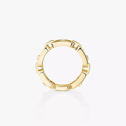 [Panda Jewelry]Move Link Pave_-Set Diamond Ring in Gold