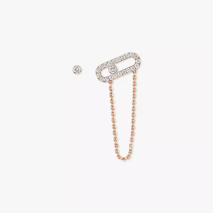 [Panda Jewelry]Move Uno Diamond Earrings