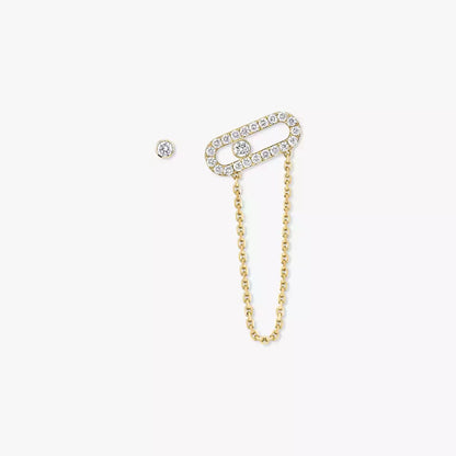 [Panda Jewelry]Move Uno Diamond Earrings