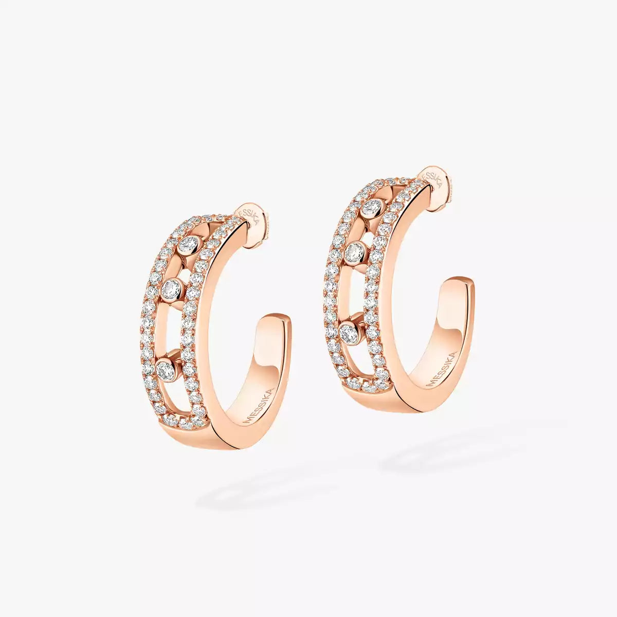 [Panda Jewelry]Diamond Pave_ Hoop Earrings Move
