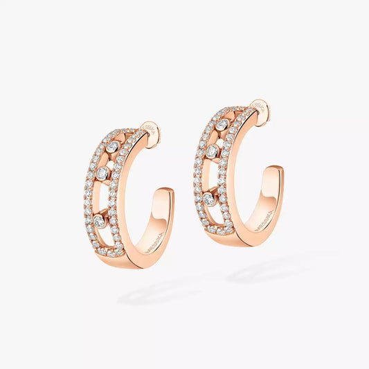 [Panda Jewelry]Diamond Pave_ Hoop Earrings Move