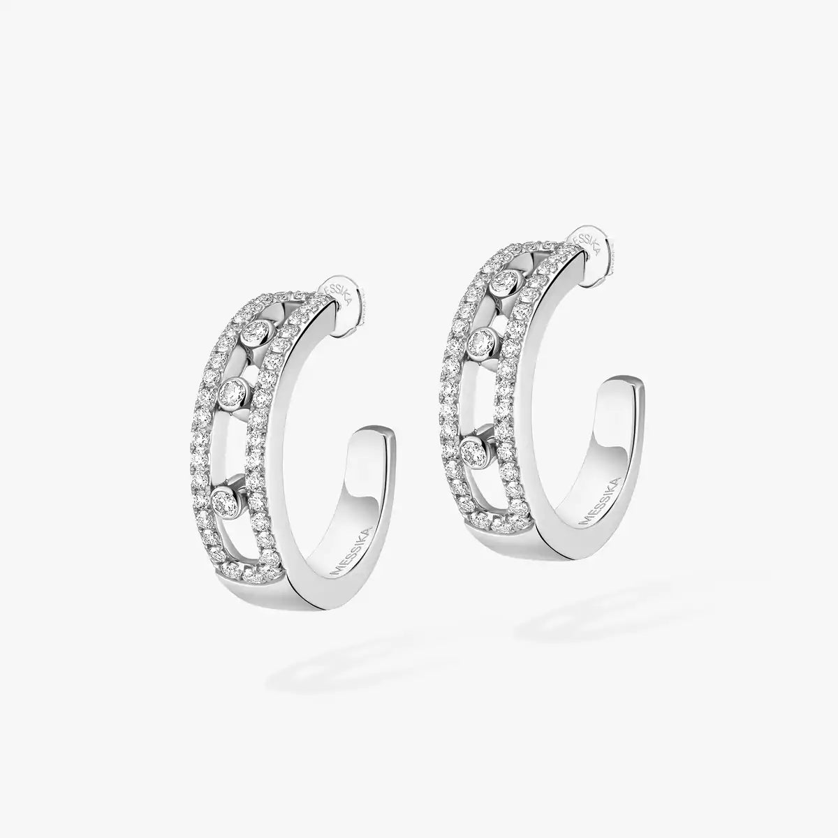 [Panda Jewelry]Diamond Pave_ Hoop Earrings Move