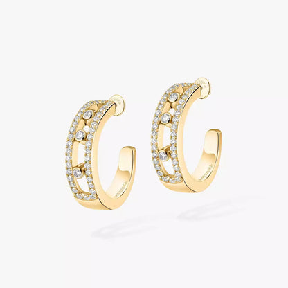 [Panda Jewelry]Diamond Pave_ Hoop Earrings Move