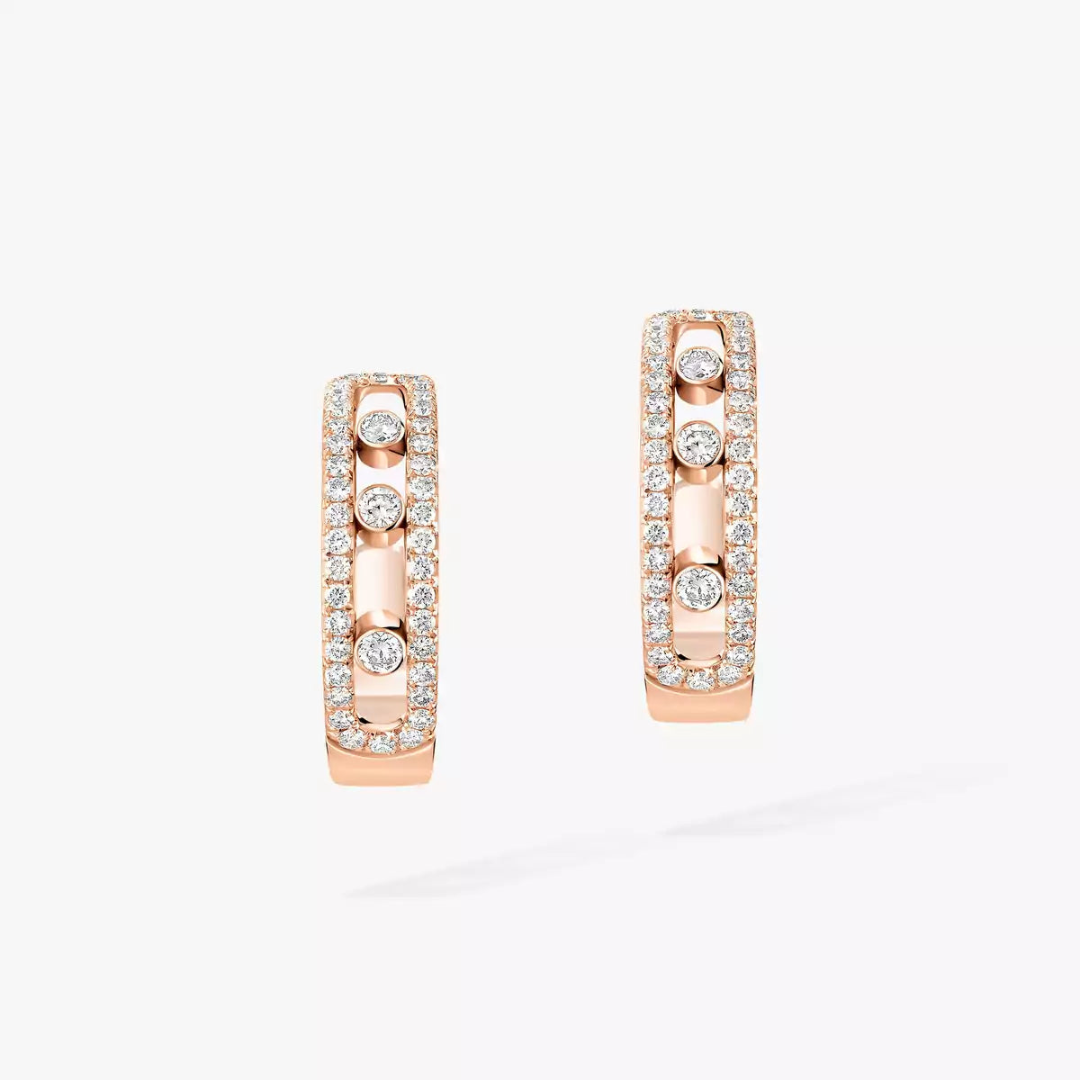 [Panda Jewelry]Diamond Pave_ Hoop Earrings Move