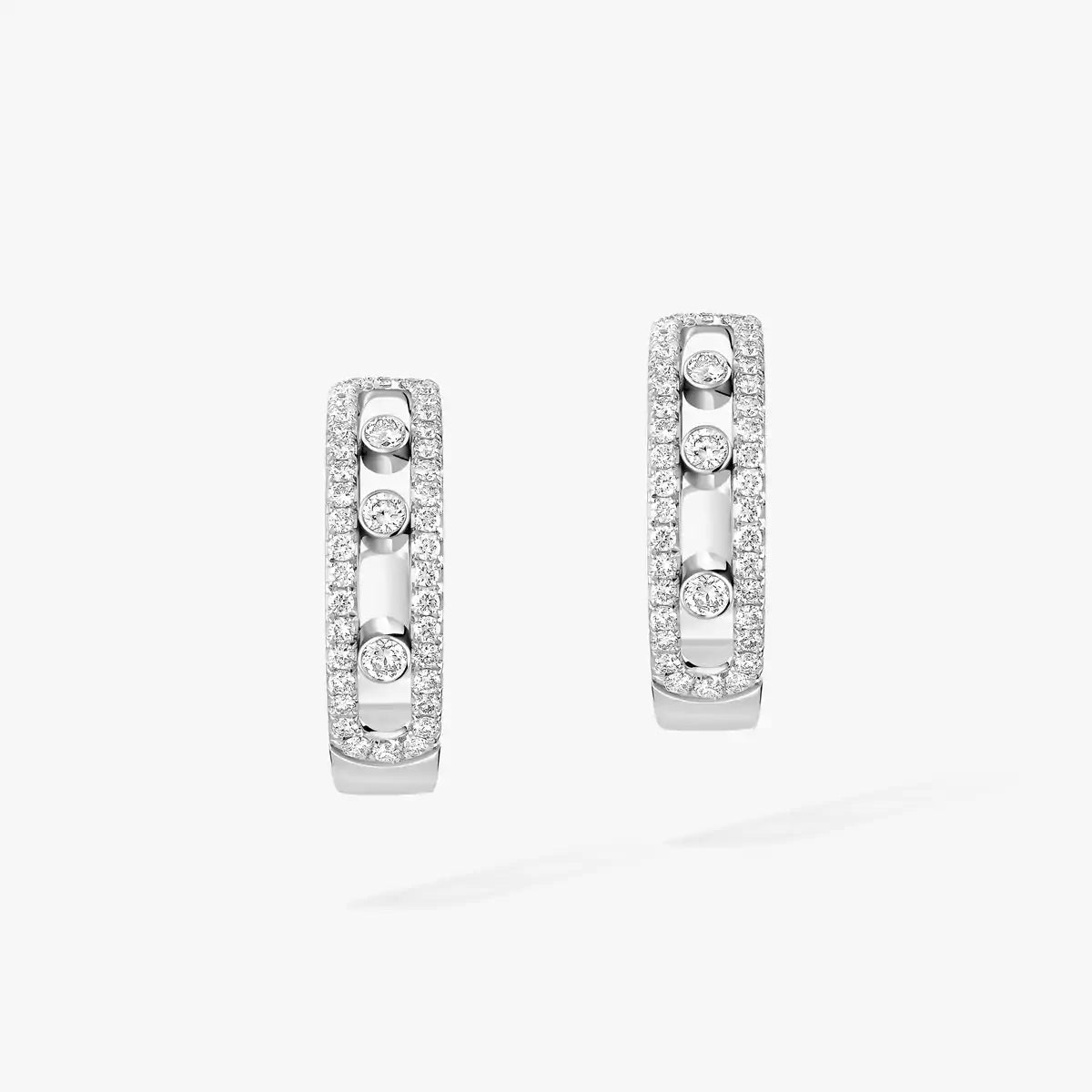 [Panda Jewelry]Diamond Pave_ Hoop Earrings Move