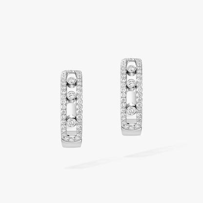 [Panda Jewelry]Diamond Pave_ Hoop Earrings Move