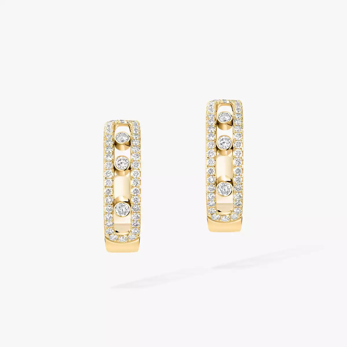 [Panda Jewelry]Diamond Pave_ Hoop Earrings Move