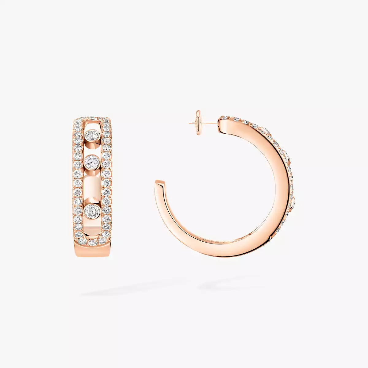 [Panda Jewelry]Diamond Pave_ Hoop Earrings Move