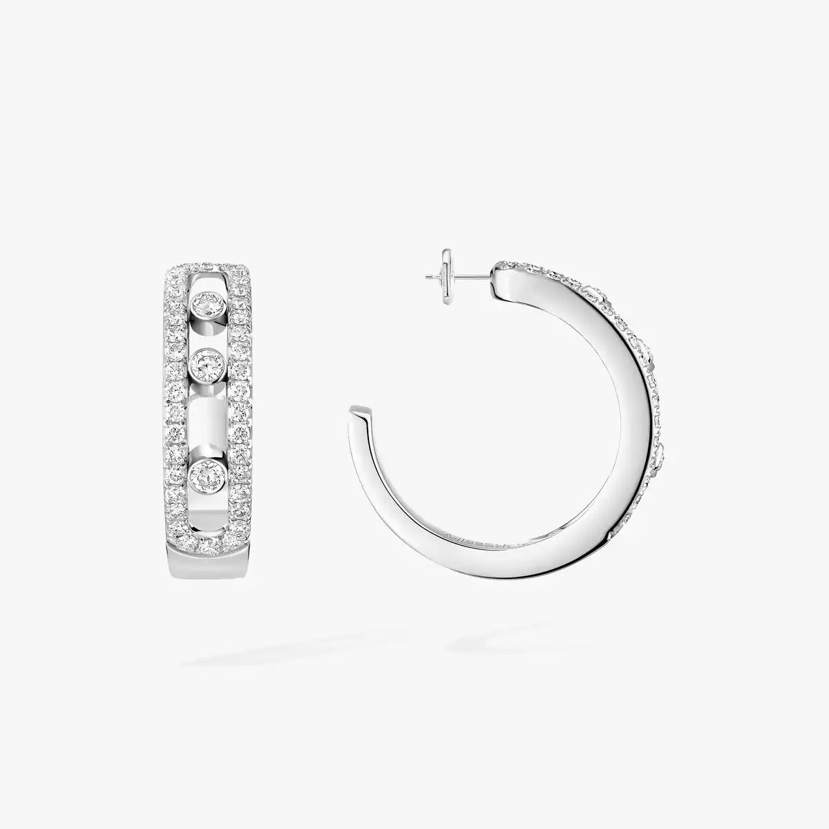 [Panda Jewelry]Diamond Pave_ Hoop Earrings Move