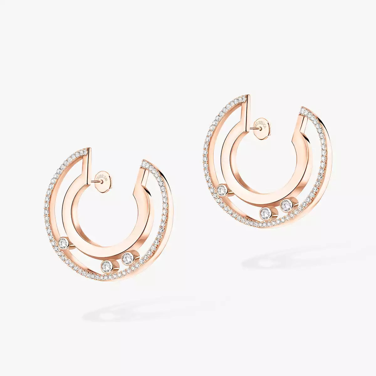 [Panda Jewelry]Move Romane Small Diamond Hoop Earrings