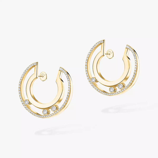 [Panda Jewelry]Move Romane Small Diamond Hoop Earrings