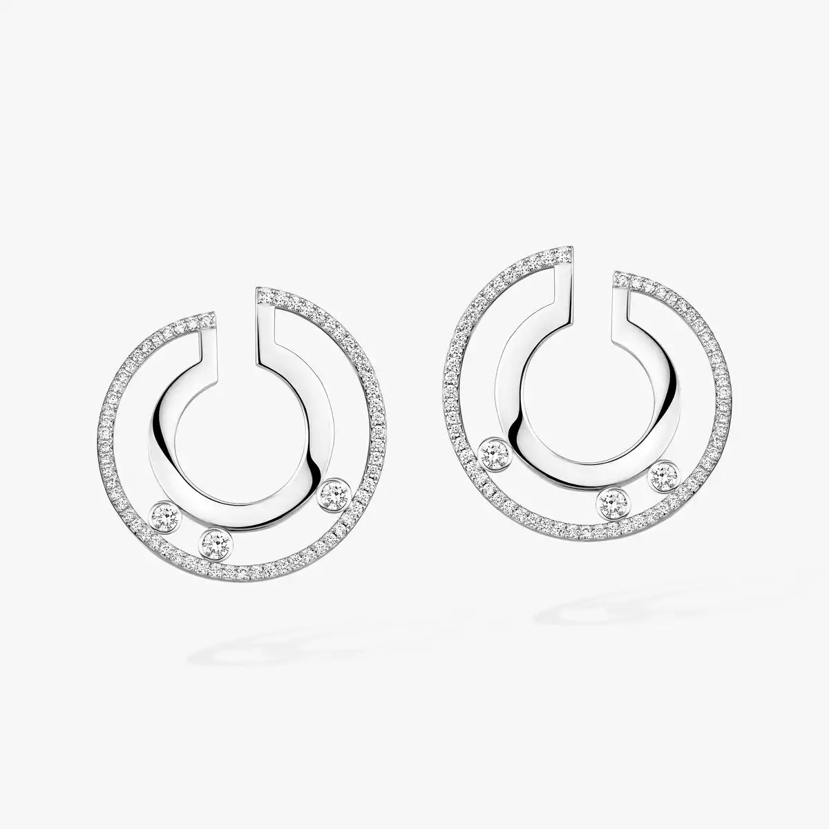 [Panda Jewelry]Move Romane Small Diamond Hoop Earrings