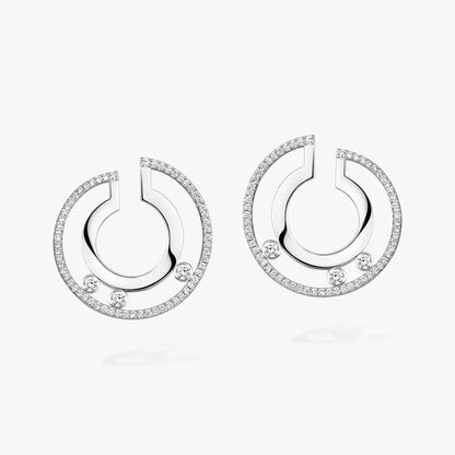 [Panda Jewelry]Move Romane Small Diamond Hoop Earrings