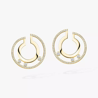 [Panda Jewelry]Move Romane Small Diamond Hoop Earrings