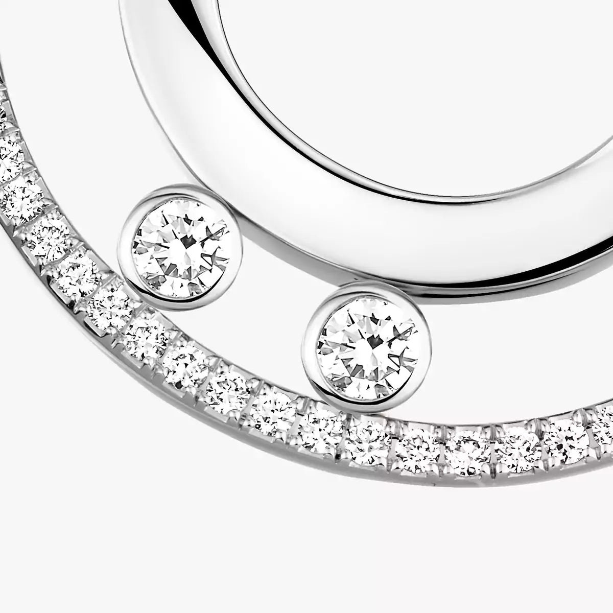 [Panda Jewelry]Move Romane Small Diamond Hoop Earrings