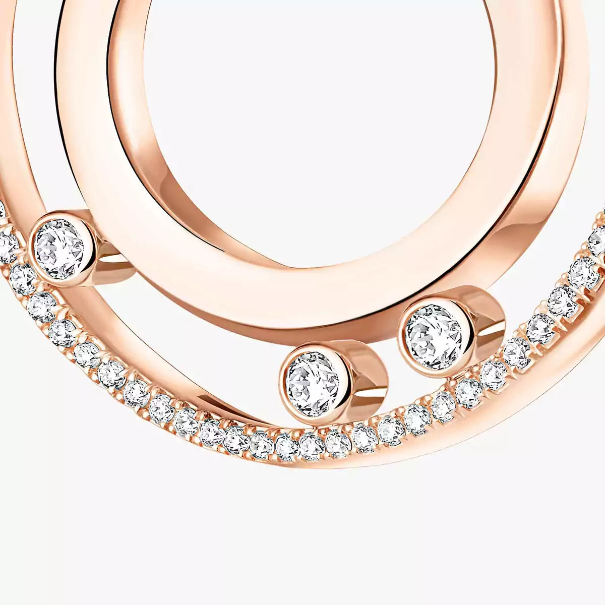 [Panda Jewelry]Move Romane Small Diamond Hoop Earrings