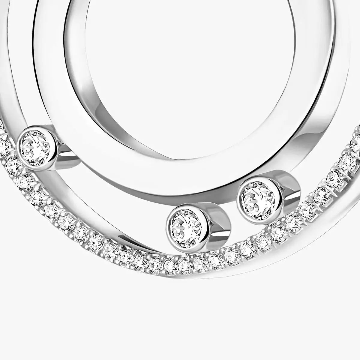[Panda Jewelry]Move Romane Small Diamond Hoop Earrings