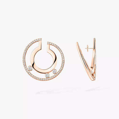 [Panda Jewelry]Move Romane Small Diamond Hoop Earrings