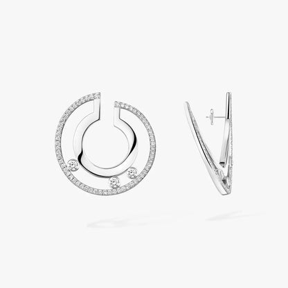 [Panda Jewelry]Move Romane Small Diamond Hoop Earrings