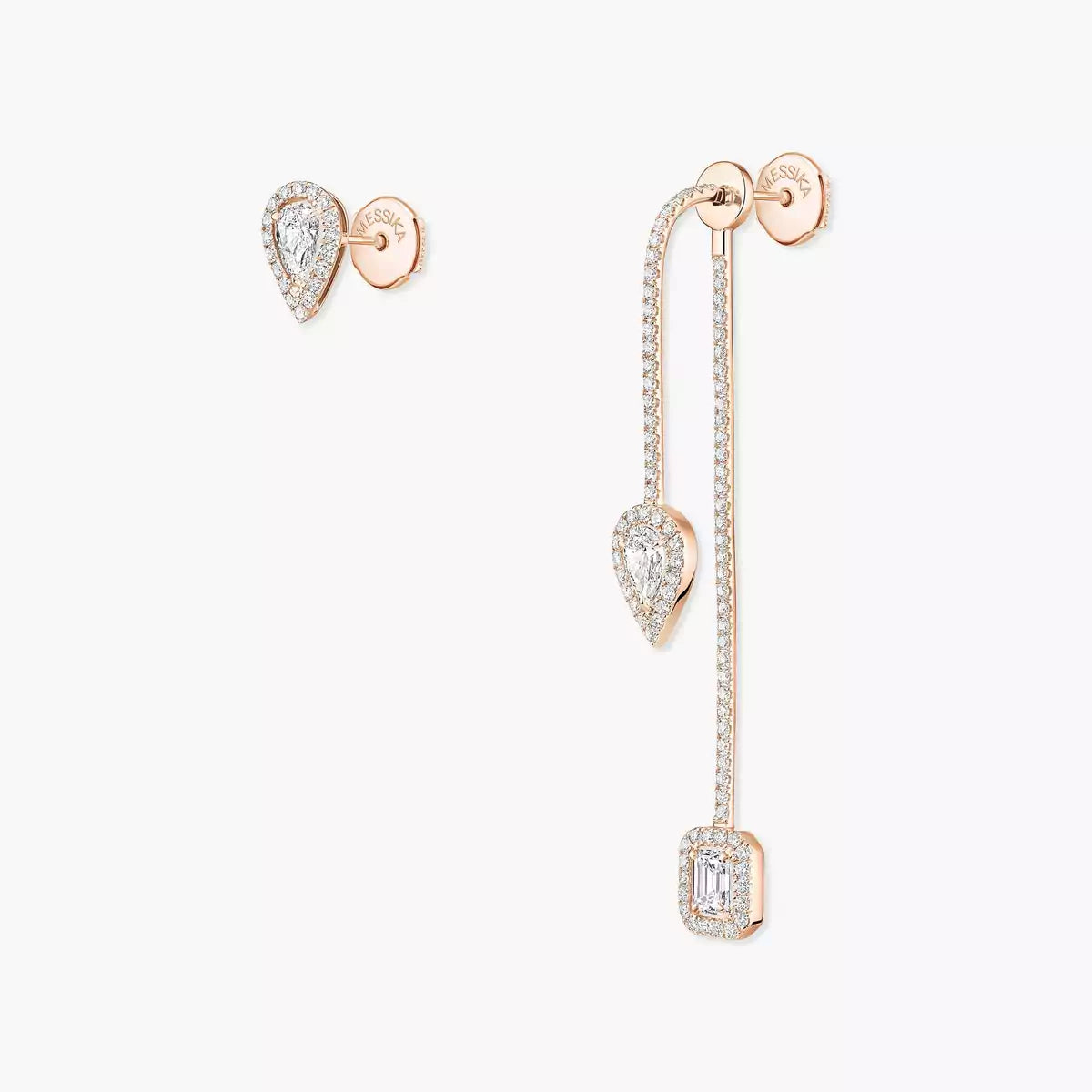 [Panda Jewelry]Diamond Drop Earrings My Twin