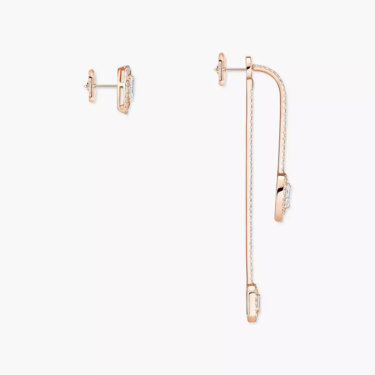[Panda Jewelry]Diamond Drop Earrings My Twin