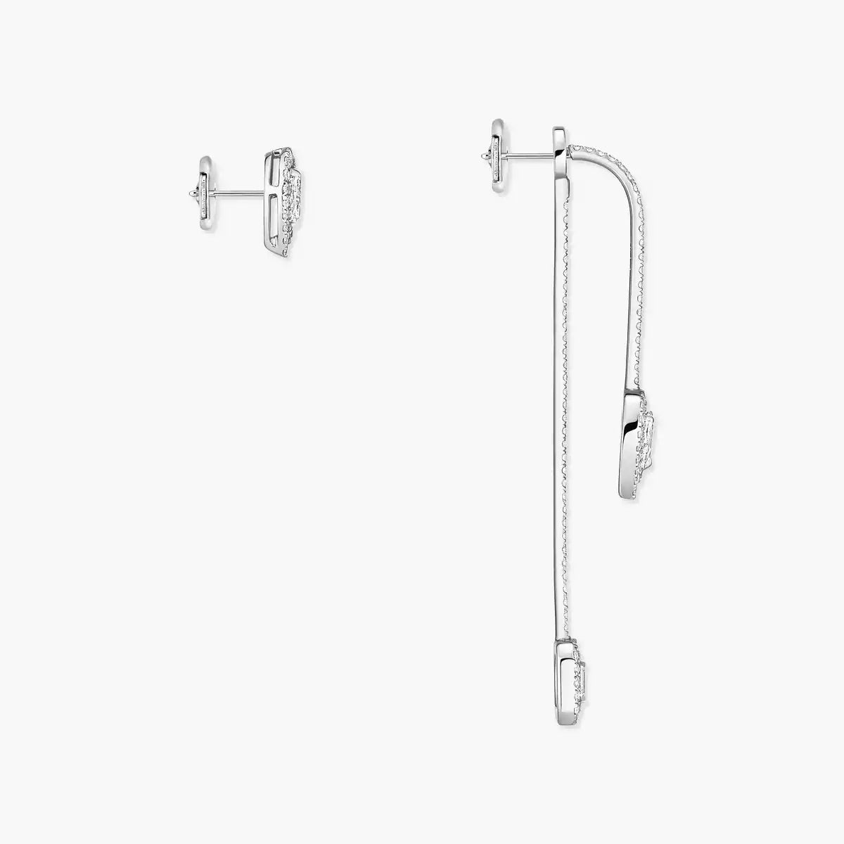 [Panda Jewelry]Diamond Drop Earrings My Twin