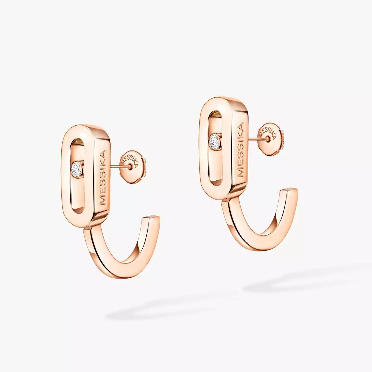 [Panda Jewelry]Diamond Mini Hoop Earrings Move Classique