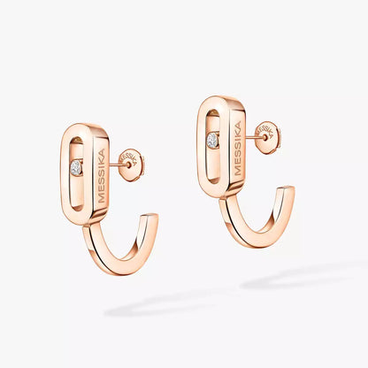 [Panda Jewelry]Diamond Mini Hoop Earrings Move Classique