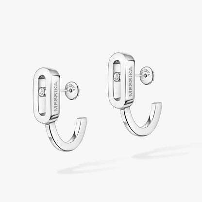 [Panda Jewelry]Diamond Mini Hoop Earrings Move Classique