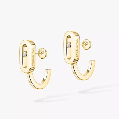 [Panda Jewelry]Diamond Mini Hoop Earrings Move Classique