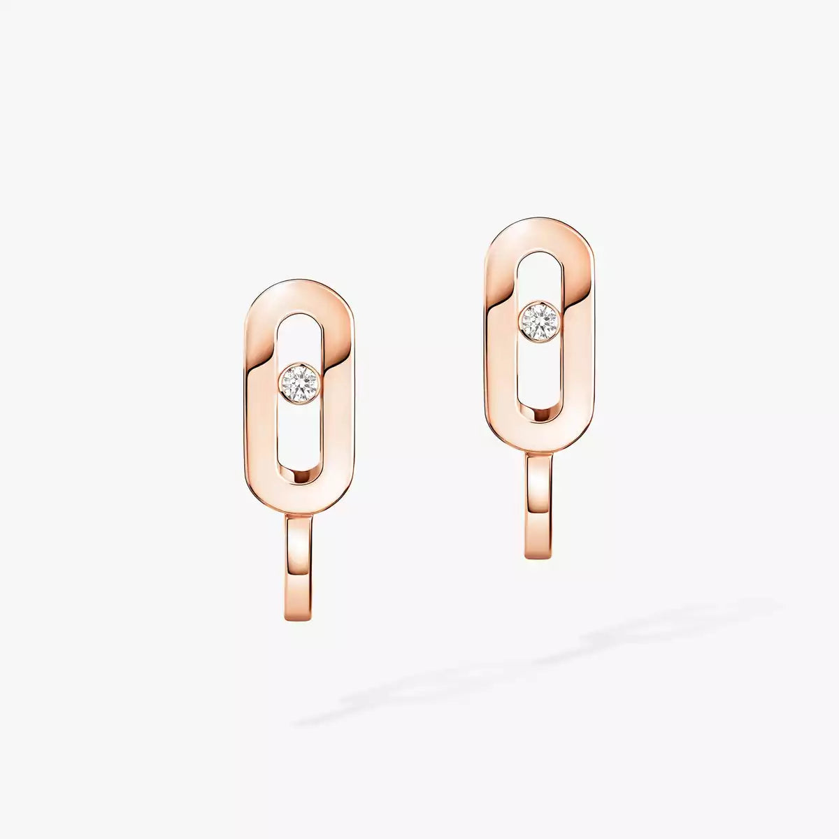 [Panda Jewelry]Diamond Mini Hoop Earrings Move Classique