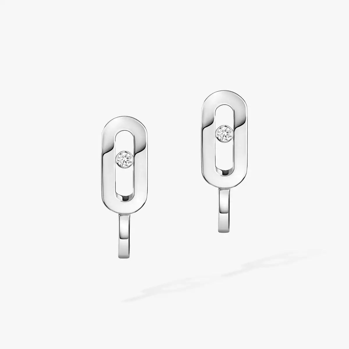[Panda Jewelry]Diamond Mini Hoop Earrings Move Classique