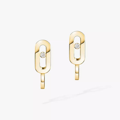 [Panda Jewelry]Diamond Mini Hoop Earrings Move Classique