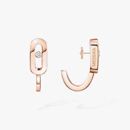 [Panda Jewelry]Diamond Mini Hoop Earrings Move Classique