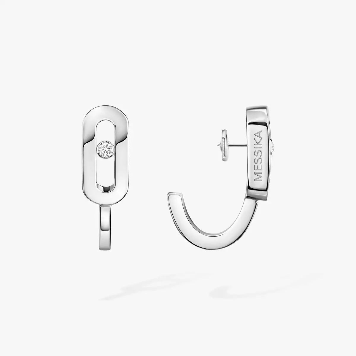 [Panda Jewelry]Diamond Mini Hoop Earrings Move Classique