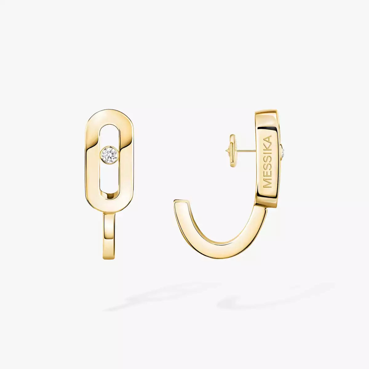 [Panda Jewelry]Diamond Mini Hoop Earrings Move Classique