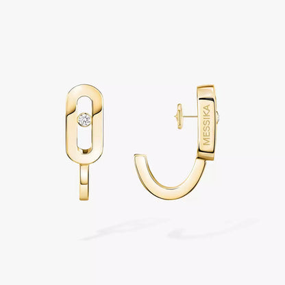 [Panda Jewelry]Diamond Mini Hoop Earrings Move Classique