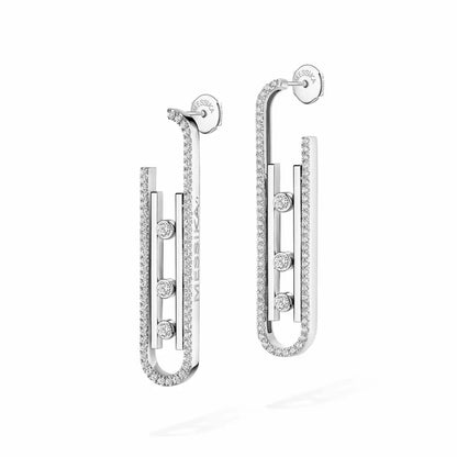 [Panda Jewelry]Diamond Pendant Earrings Move 10Th