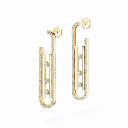 [Panda Jewelry]Diamond Pendant Earrings Move 10Th