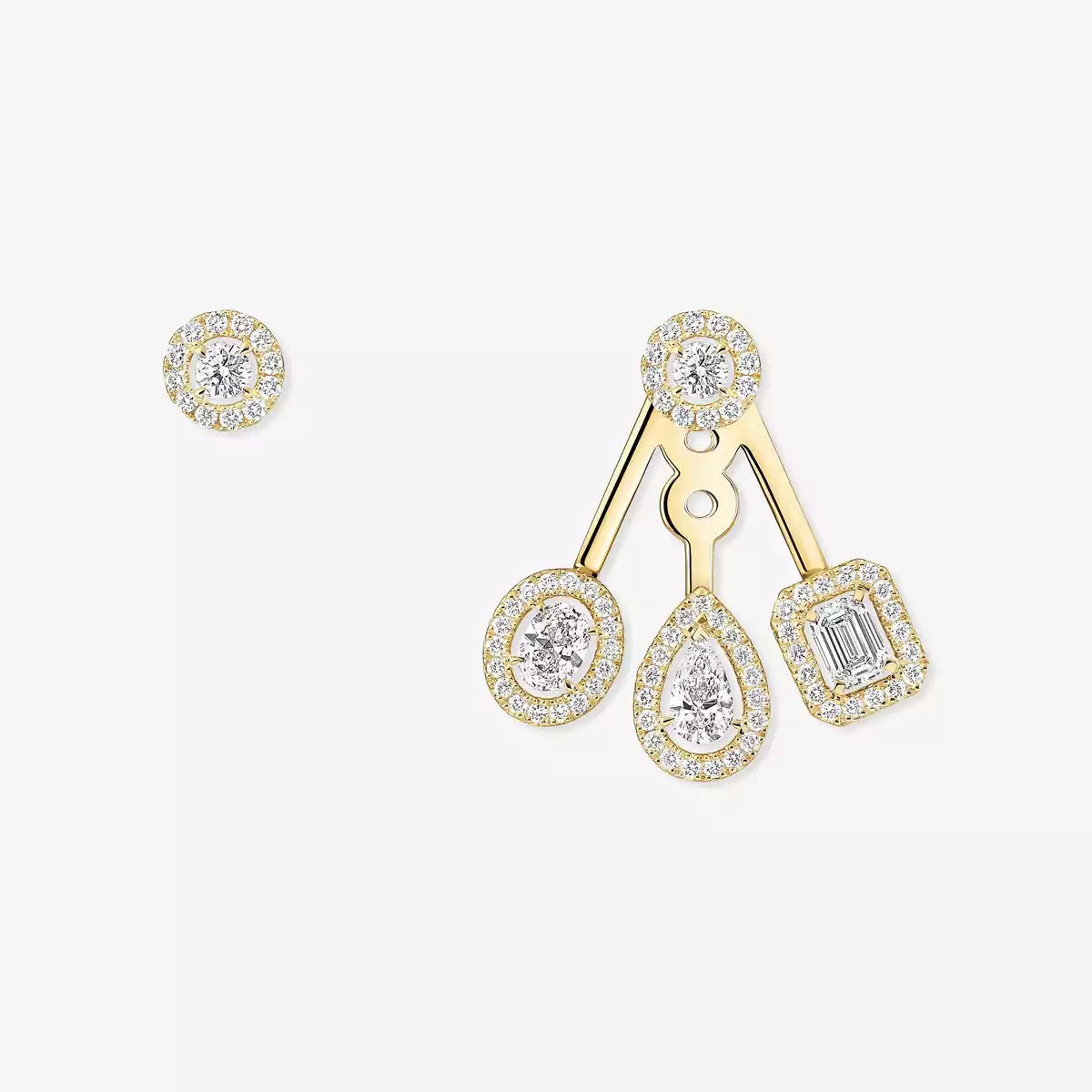 [Panda Jewelry] My Twin Trio  Diamond Earrings