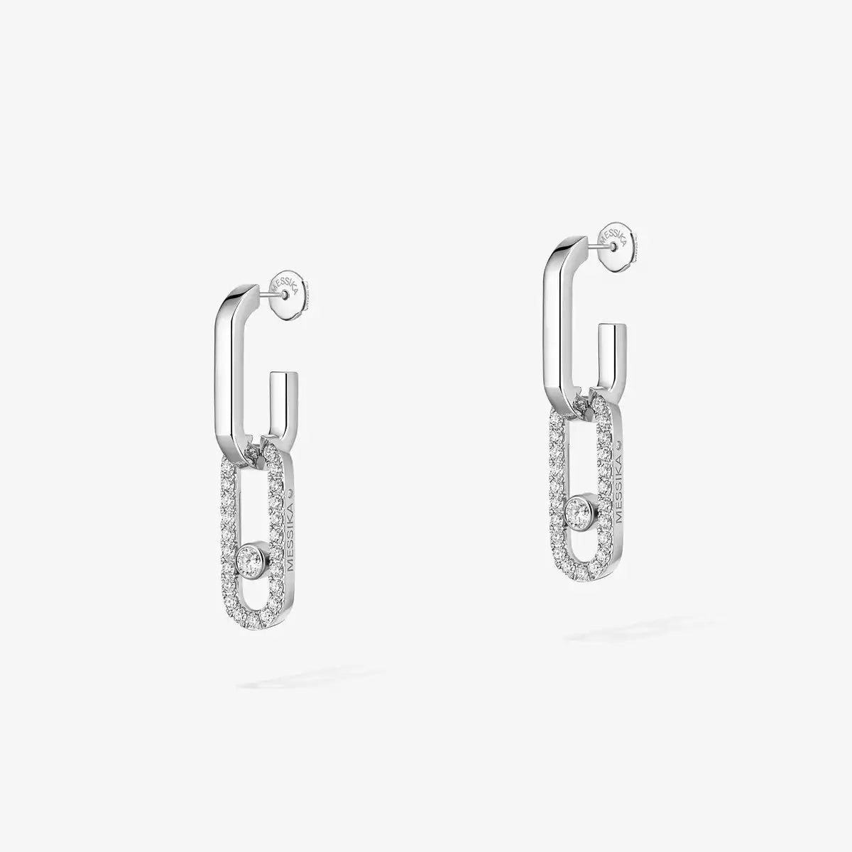 [Panda Jewelry]Move Link Diamond Earrings