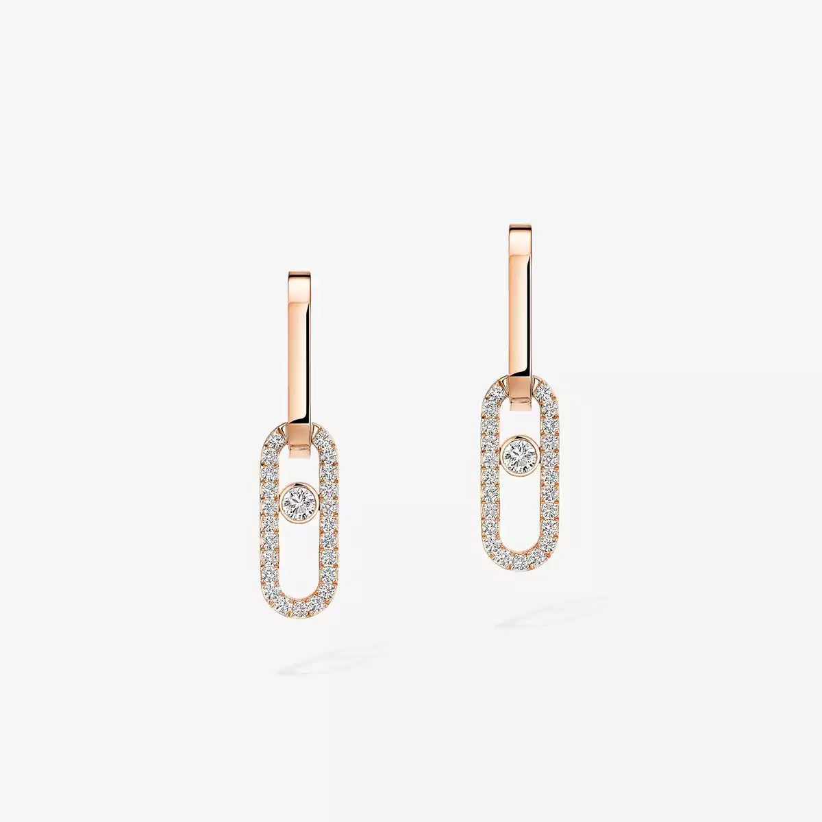 [Panda Jewelry]Move Link Diamond Earrings