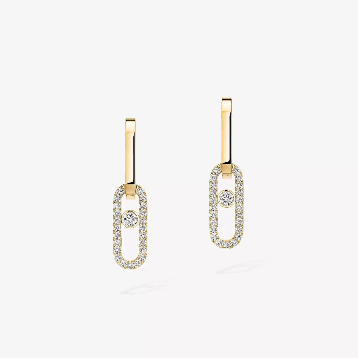 [Panda Jewelry]Move Link Diamond Earrings