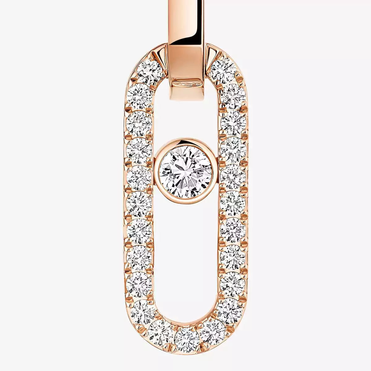 [Panda Jewelry]Move Link Diamond Earrings